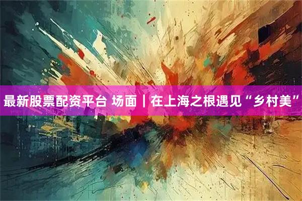 最新股票配资平台 场面｜在上海之根遇见“乡村美”