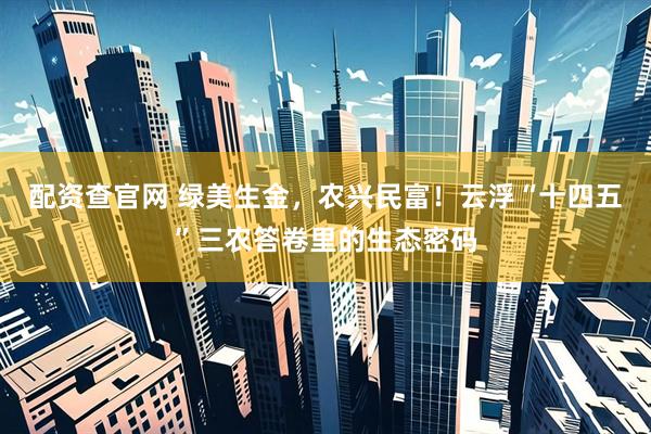 配资查官网 绿美生金，农兴民富！云浮“十四五”三农答卷里的生态密码